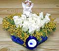 9 adet beyaz gül oyuncak  Eskişehir internetten çiçek siparişi 